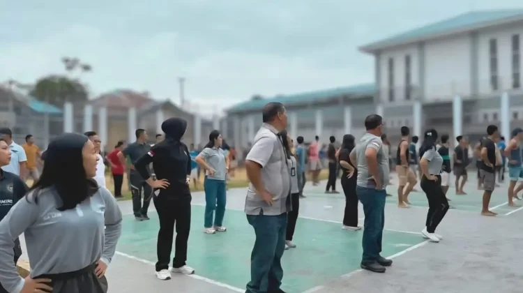 Senam Pagi Bangun Sinergi di Balik Tembok Lapas Gunungsitoli